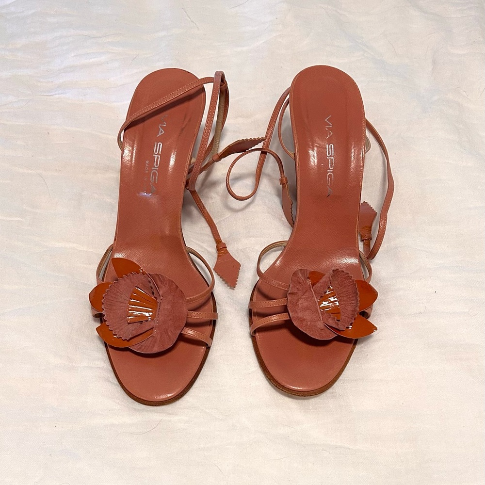 Via Spiga Floral Strappy Heels
